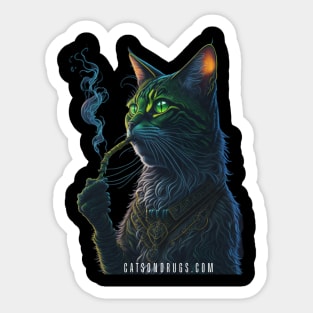 Techno T-Shirt - Psychedelic Techno Cat - Catsondrugs.com - Techno, rave, edm, festival, techno, trippy, music, 90s rave, psychedelic, party, trance, rave music, rave krispies, rave flyer T-Shirt Sticker